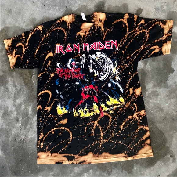 T-shirt Iron Madden Tie-dye Délavé, Taille L Homme, Neuf Avec étiquette